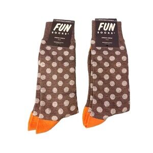 Men’s Fun Socks Dress Crew 2-Pair Polka Dot Bamboo Size 6-12 New